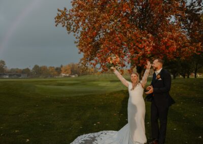 Bride and Groom Fall Colors